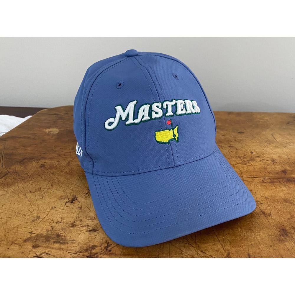 Masters Golf Blue Embroidered Logo Adjustable Tech Hat Cap 2024